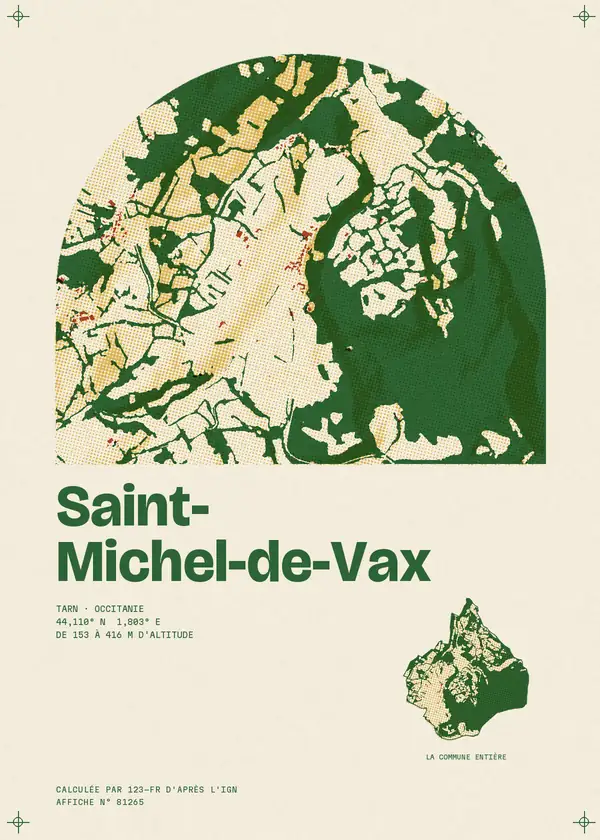 Affiche de Saint-Michel-de-Vax, calculée par 123-fr d'après l'IGN