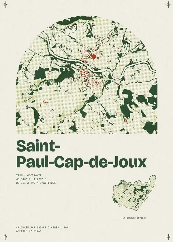 Affiche de Saint-Paul-Cap-de-Joux, calculée par 123-fr d'après l'IGN