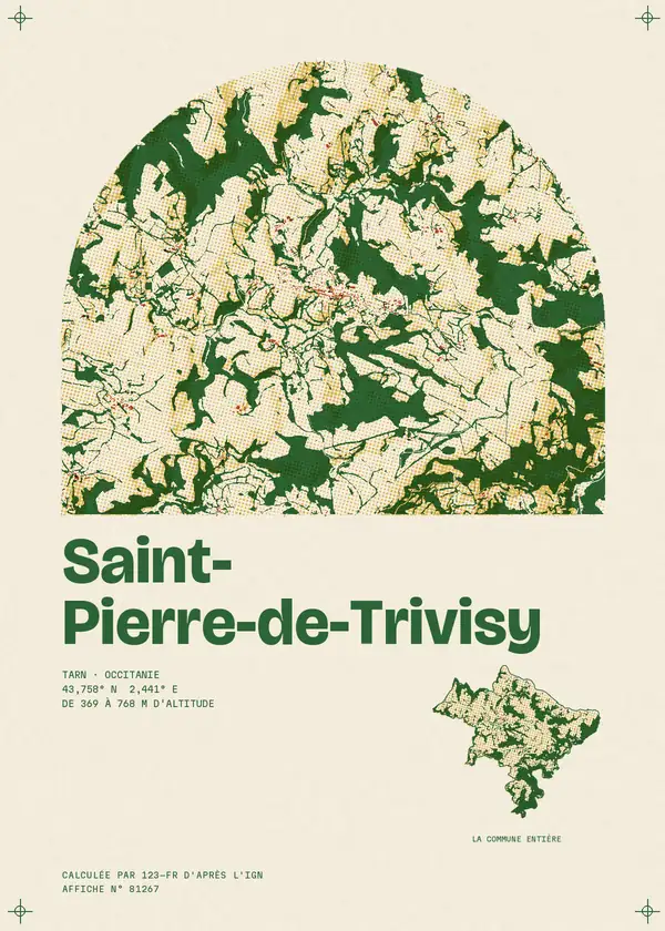 Affiche de Saint-Pierre-de-Trivisy, calculée par 123-fr d'après l'IGN