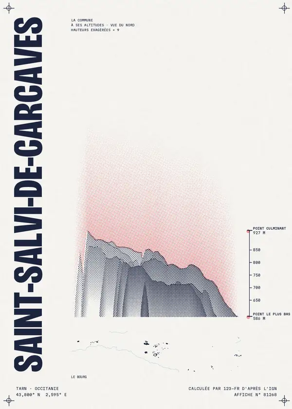 Affiche de Saint-Salvi-de-Carcavès, calculée par 123-fr d'après l'IGN
