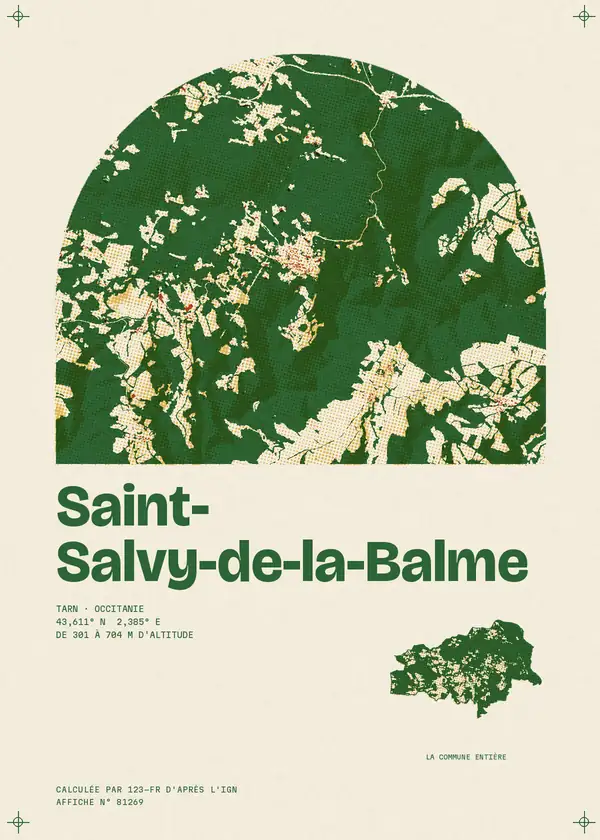 Affiche de Saint-Salvy-de-la-Balme, calculée par 123-fr d'après l'IGN