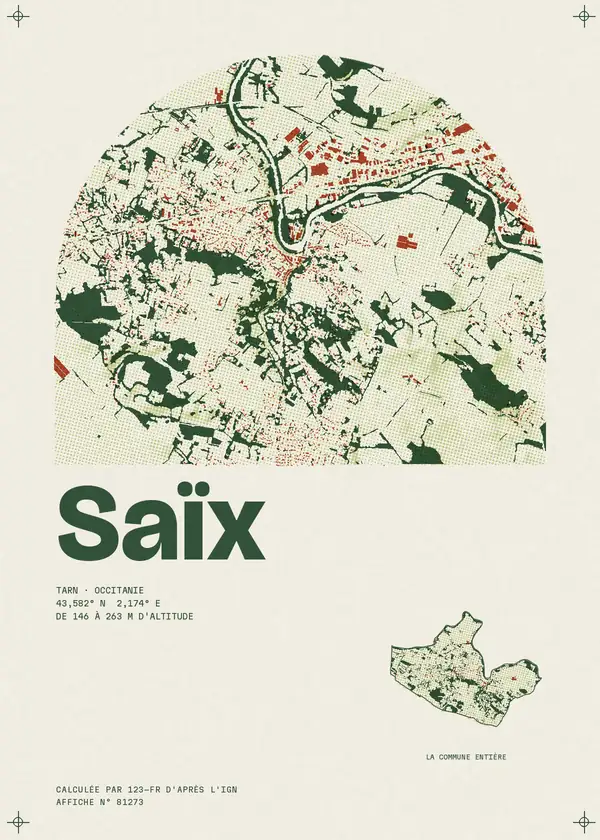Affiche de Saïx, calculée par 123-fr d'après l'IGN