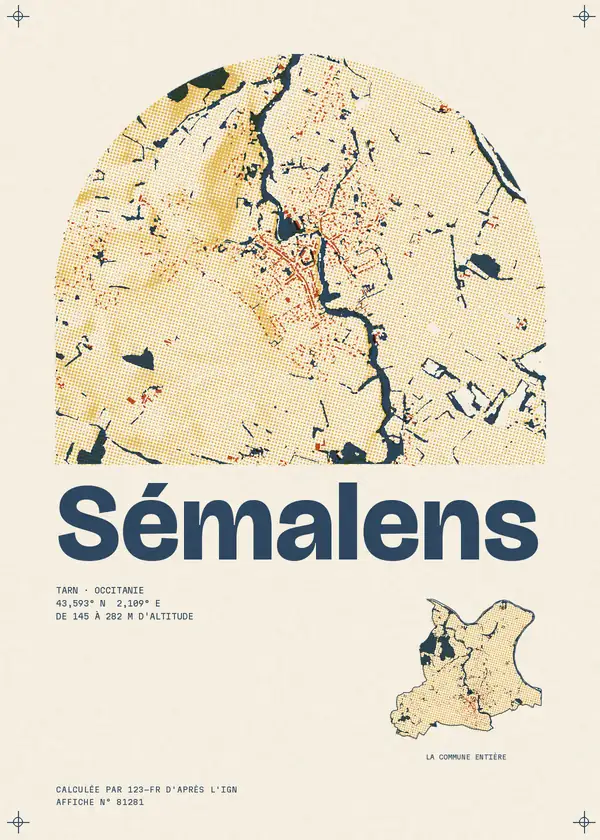 Affiche de Sémalens, calculée par 123-fr d'après l'IGN