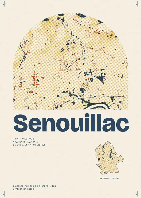 Affiche de Senouillac, calculée par 123-fr d'après l'IGN
