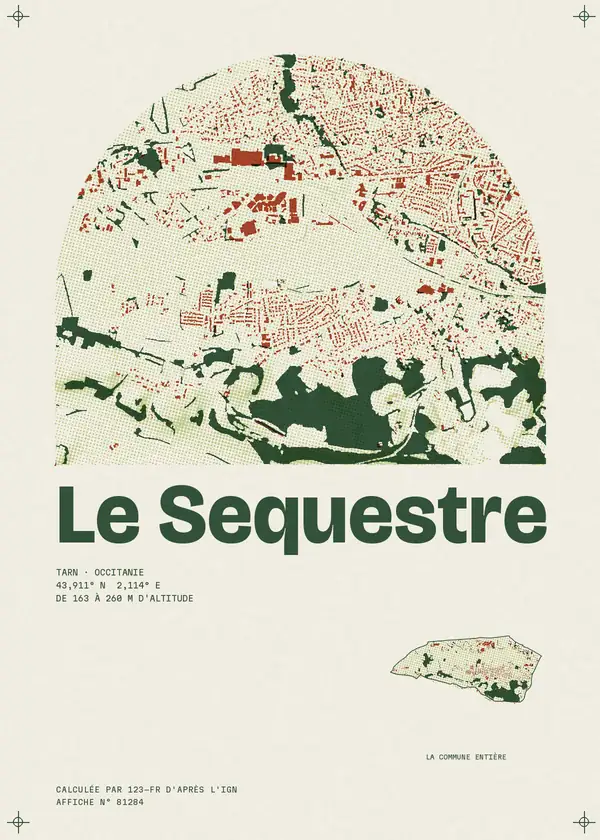 Affiche de Le Sequestre, calculée par 123-fr d'après l'IGN