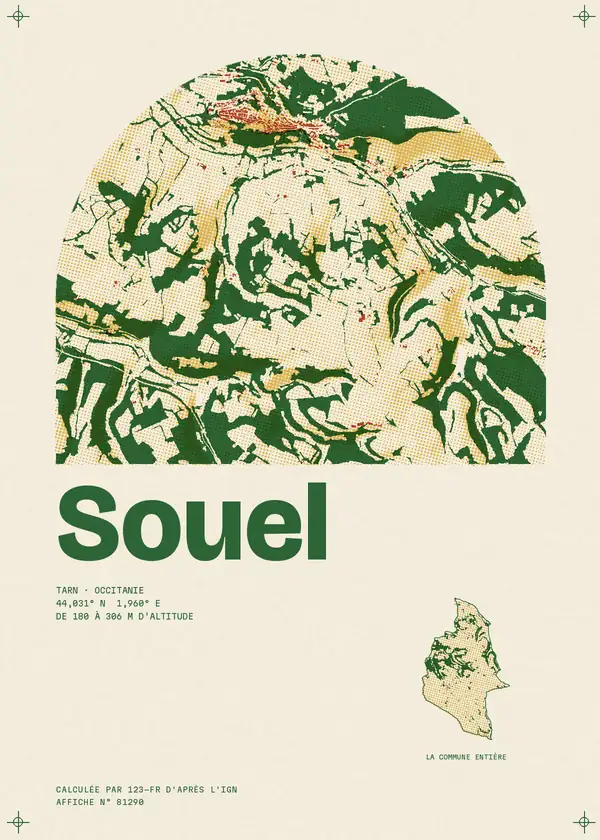 Affiche de Souel, calculée par 123-fr d'après l'IGN