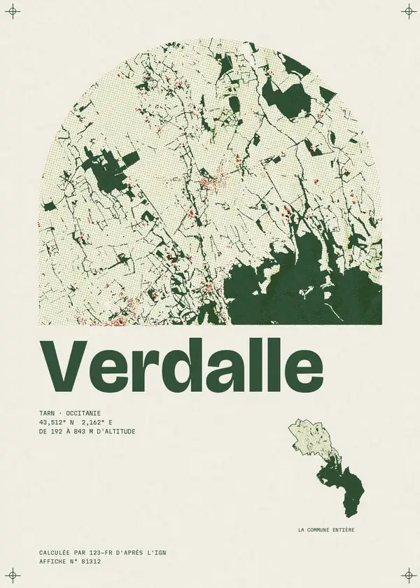 Affiche de Verdalle, calculée par 123-fr d'après l'IGN