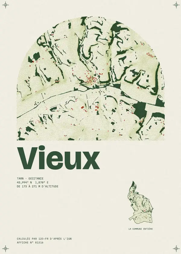 Affiche de Vieux, calculée par 123-fr d'après l'IGN