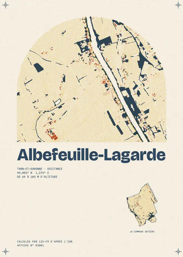 Affiche de Albefeuille-Lagarde, calculée par 123-fr d'après l'IGN