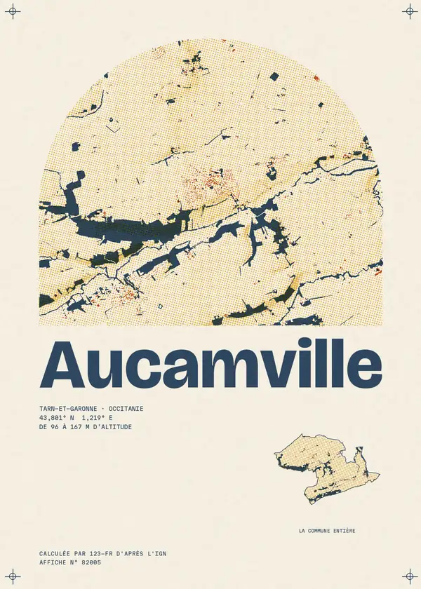 Affiche de Aucamville, calculée par 123-fr d'après l'IGN