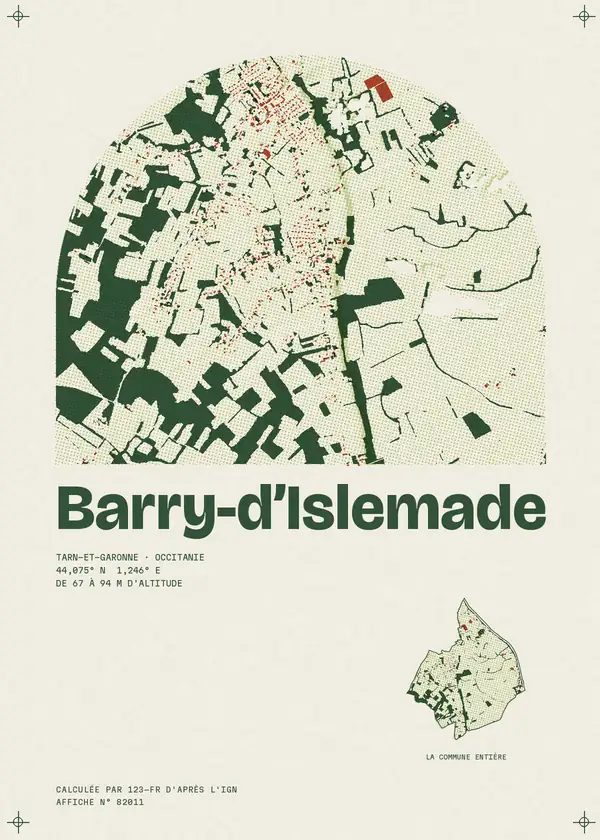 Affiche de Barry-d'Islemade, calculée par 123-fr d'après l'IGN
