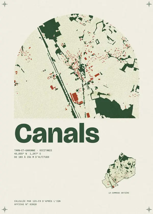 Affiche de Canals, calculée par 123-fr d'après l'IGN