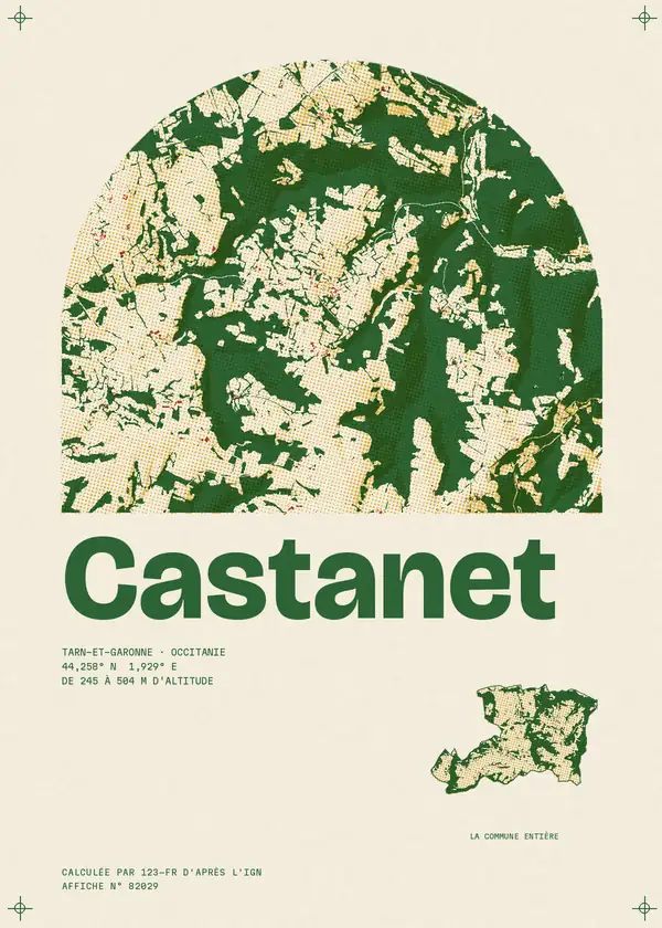 Affiche de Castanet, calculée par 123-fr d'après l'IGN