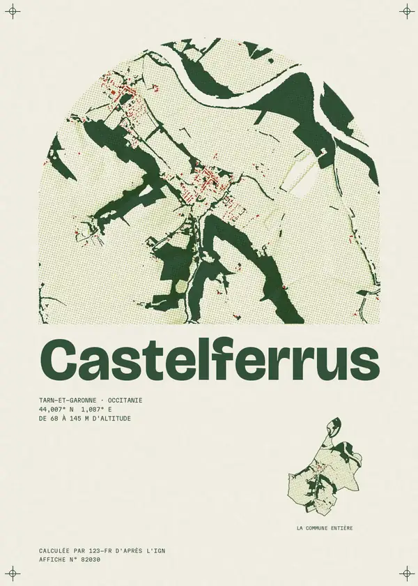 Affiche de Castelferrus, calculée par 123-fr d'après l'IGN