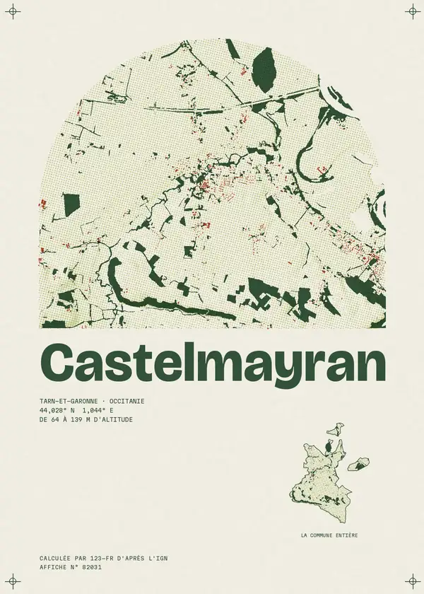 Affiche de Castelmayran, calculée par 123-fr d'après l'IGN