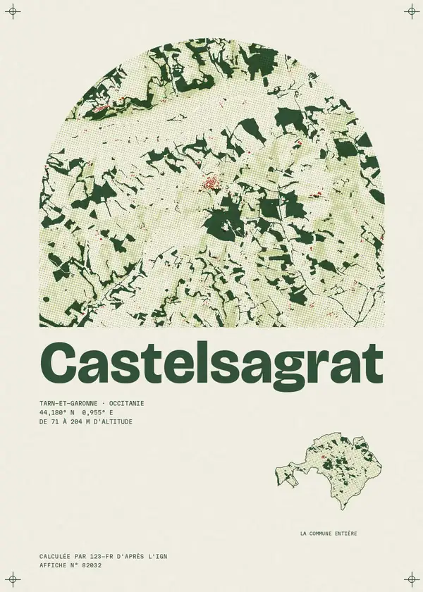Affiche de Castelsagrat, calculée par 123-fr d'après l'IGN