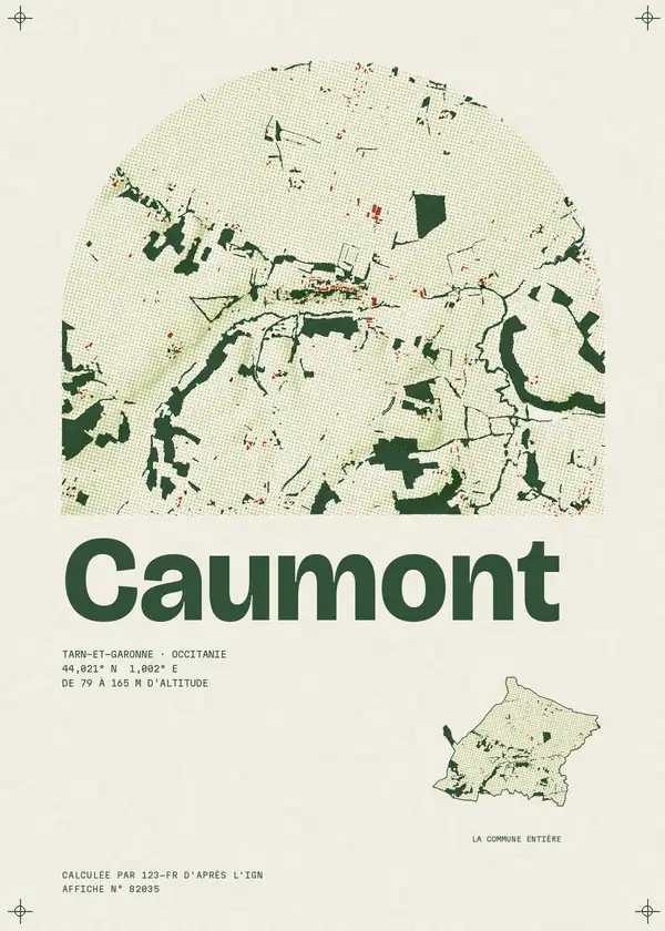 Affiche de Caumont, calculée par 123-fr d'après l'IGN