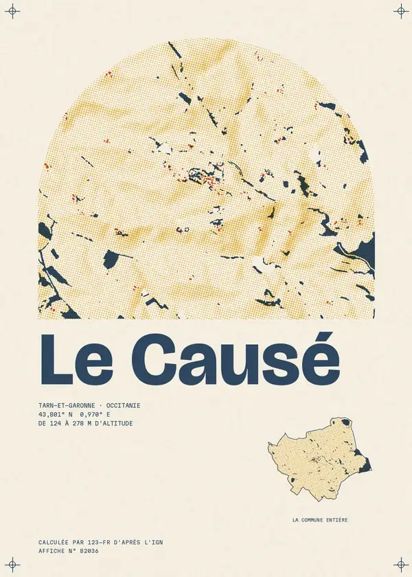 Affiche de Le Causé, calculée par 123-fr d'après l'IGN