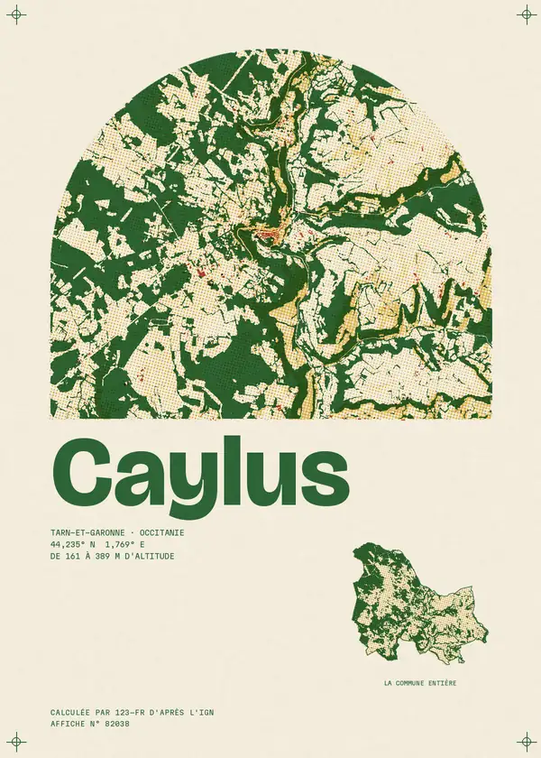 Affiche de Caylus, calculée par 123-fr d'après l'IGN
