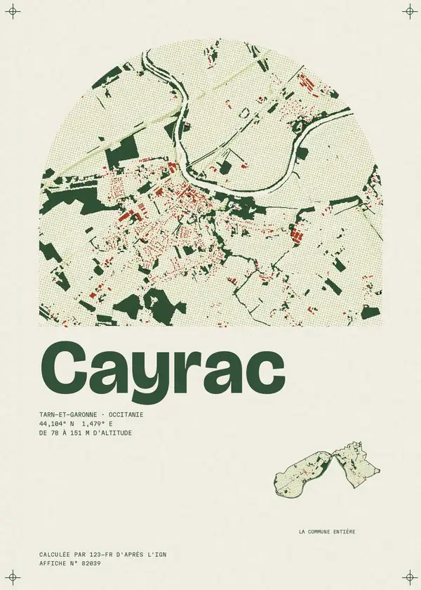 Affiche de Cayrac, calculée par 123-fr d'après l'IGN