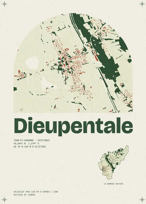 Affiche de Dieupentale, calculée par 123-fr d'après l'IGN