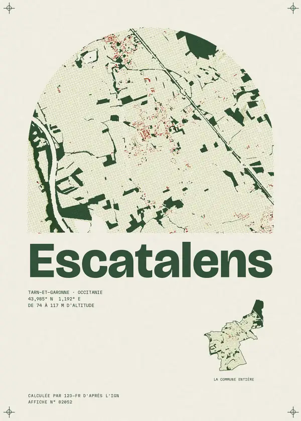 Affiche de Escatalens, calculée par 123-fr d'après l'IGN