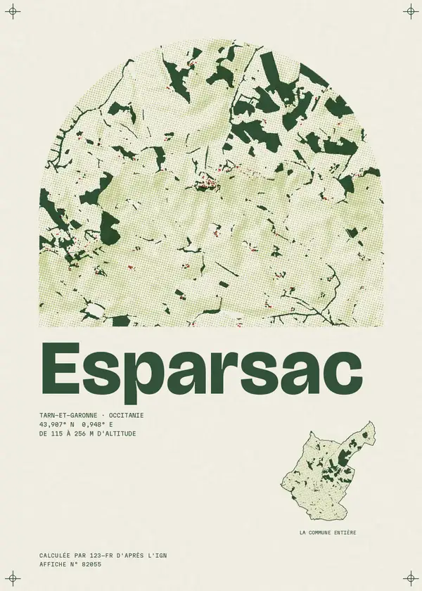 Affiche de Esparsac, calculée par 123-fr d'après l'IGN