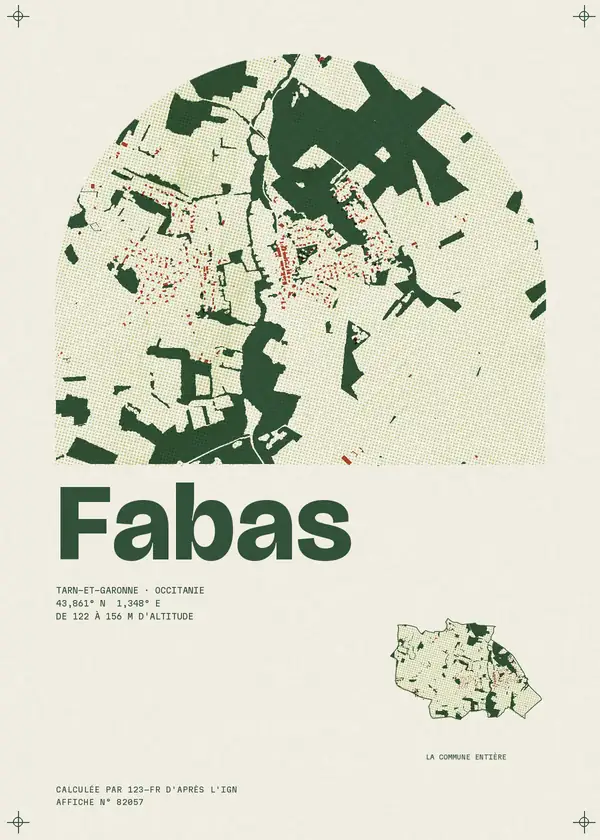 Affiche de Fabas, calculée par 123-fr d'après l'IGN