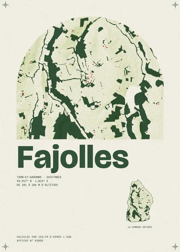 Affiche de Fajolles, calculée par 123-fr d'après l'IGN