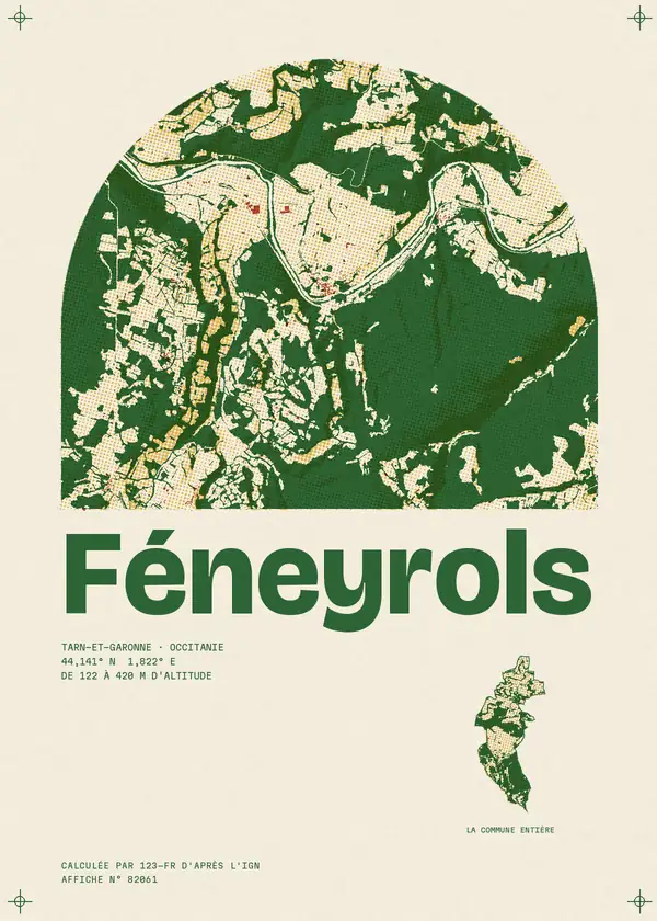 Affiche de Féneyrols, calculée par 123-fr d'après l'IGN