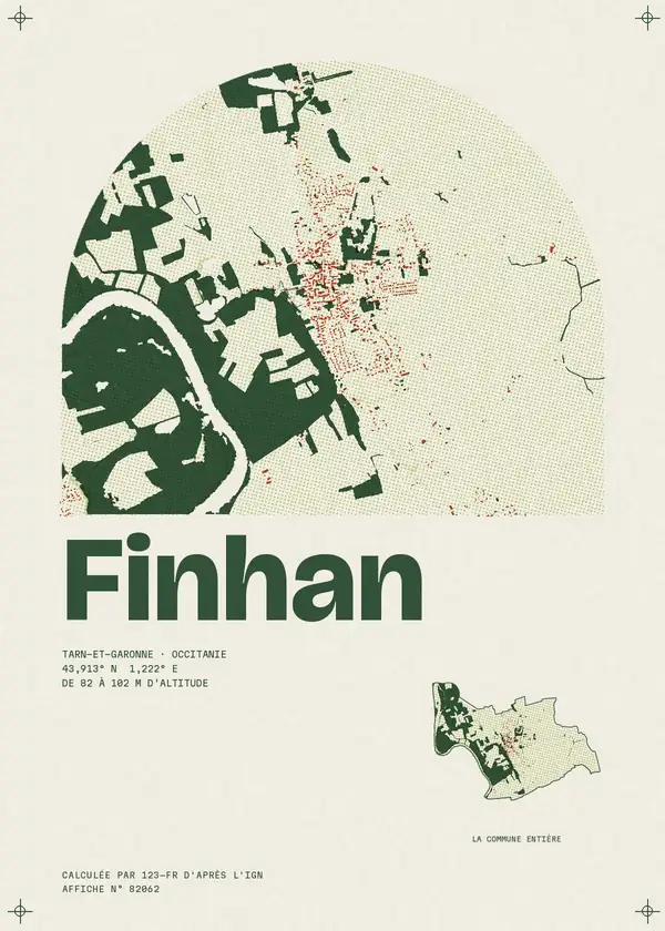 Affiche de Finhan, calculée par 123-fr d'après l'IGN