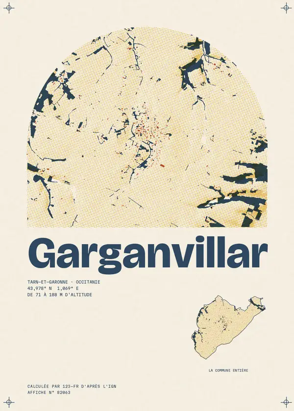 Affiche de Garganvillar, calculée par 123-fr d'après l'IGN