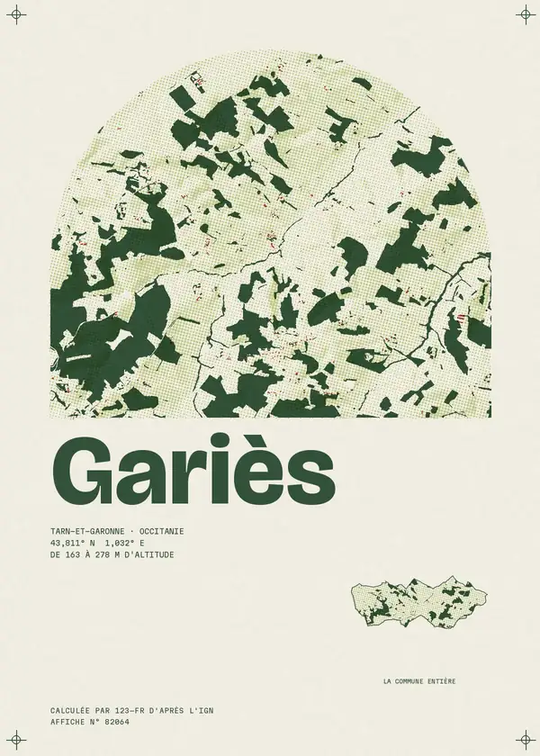 Affiche de Gariès, calculée par 123-fr d'après l'IGN