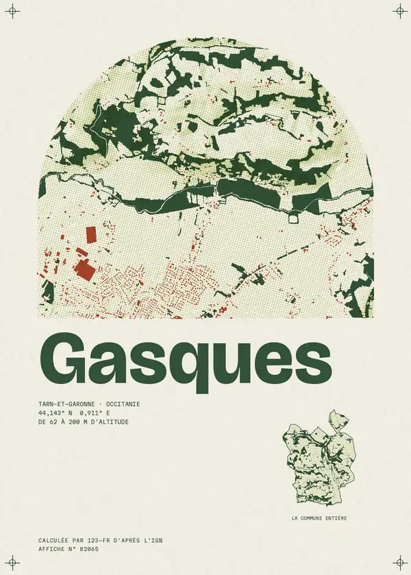 Affiche de Gasques, calculée par 123-fr d'après l'IGN