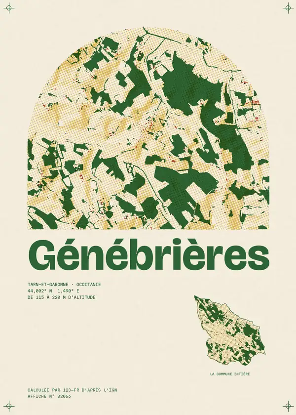 Affiche de Génébrières, calculée par 123-fr d'après l'IGN