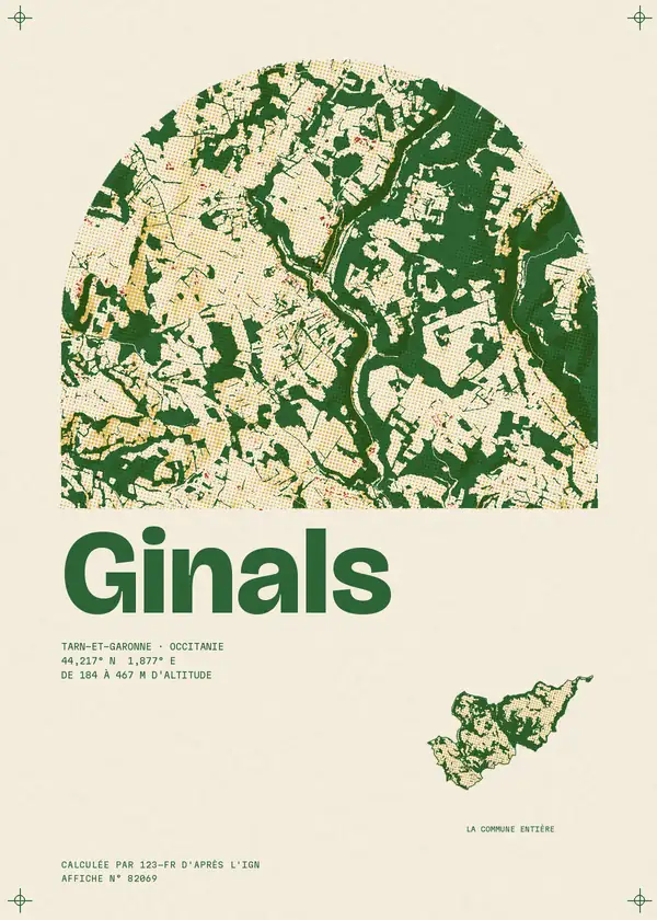 Affiche de Ginals, calculée par 123-fr d'après l'IGN