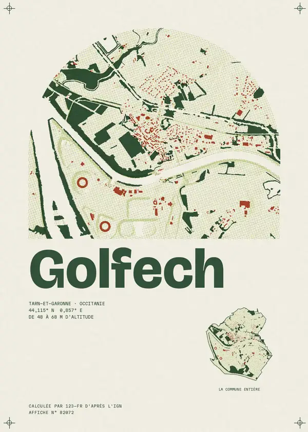 Affiche de Golfech, calculée par 123-fr d'après l'IGN