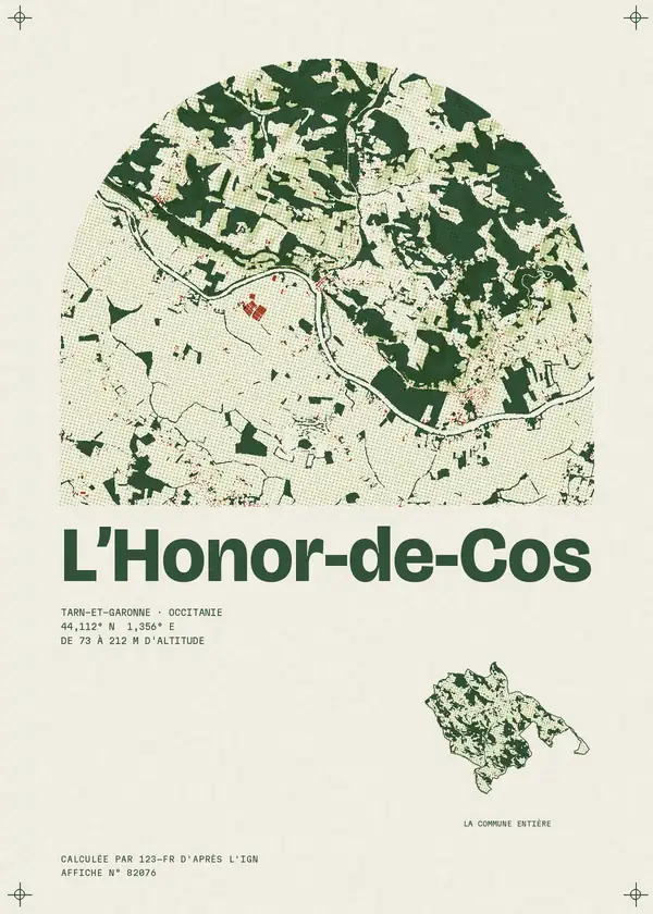 Affiche de L'Honor-de-Cos, calculée par 123-fr d'après l'IGN