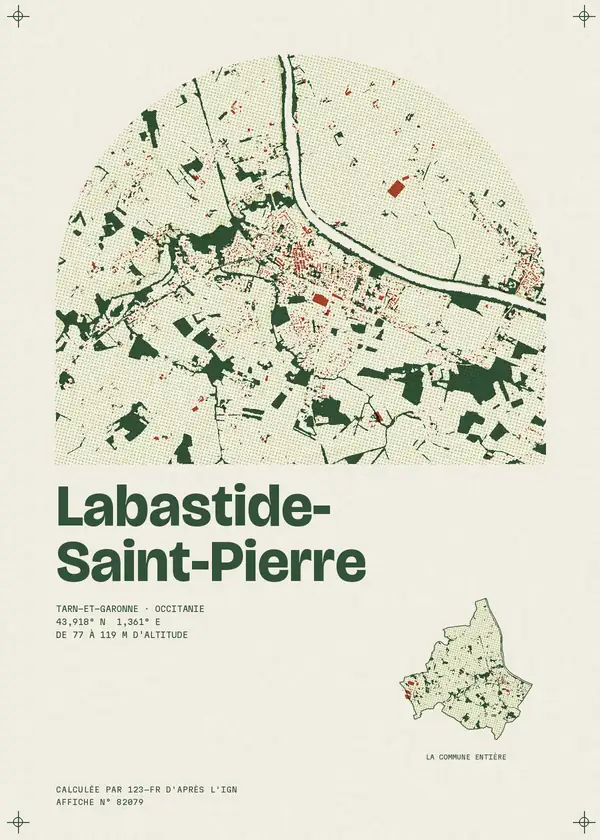 Affiche de Labastide-Saint-Pierre, calculée par 123-fr d'après l'IGN