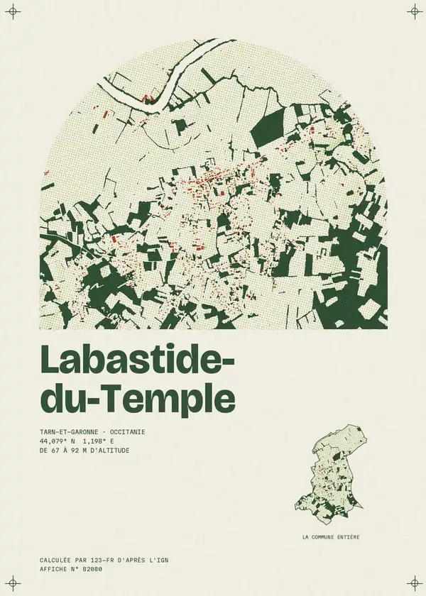Affiche de Labastide-du-Temple, calculée par 123-fr d'après l'IGN