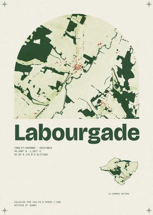 Affiche de Labourgade, calculée par 123-fr d'après l'IGN