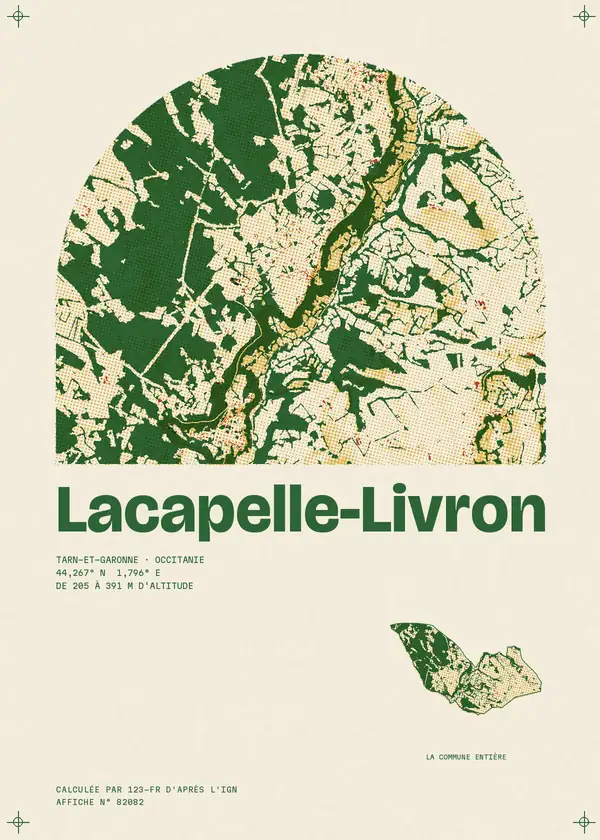 Affiche de Lacapelle-Livron, calculée par 123-fr d'après l'IGN
