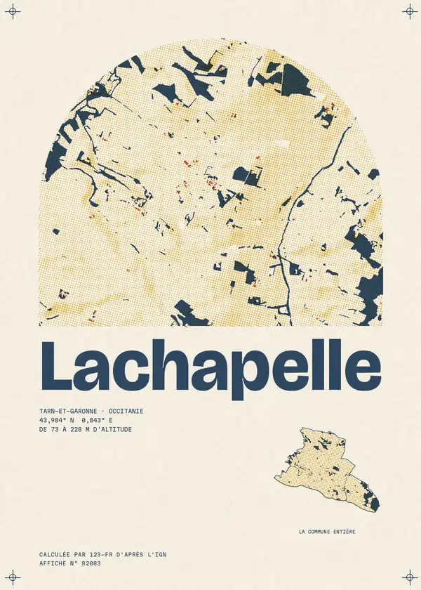 Affiche de Lachapelle, calculée par 123-fr d'après l'IGN