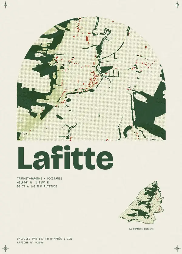 Affiche de Lafitte, calculée par 123-fr d'après l'IGN
