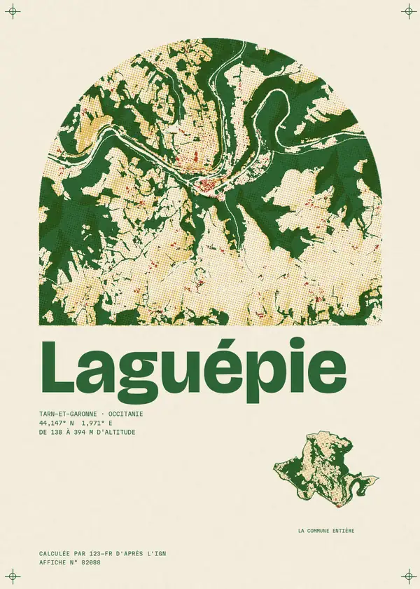 Affiche de Laguépie, calculée par 123-fr d'après l'IGN