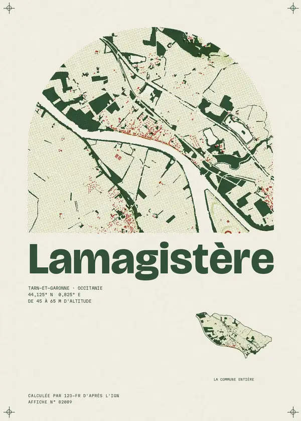 Affiche de Lamagistère, calculée par 123-fr d'après l'IGN