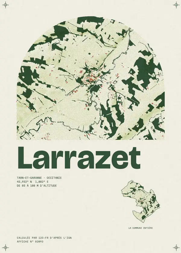 Affiche de Larrazet, calculée par 123-fr d'après l'IGN