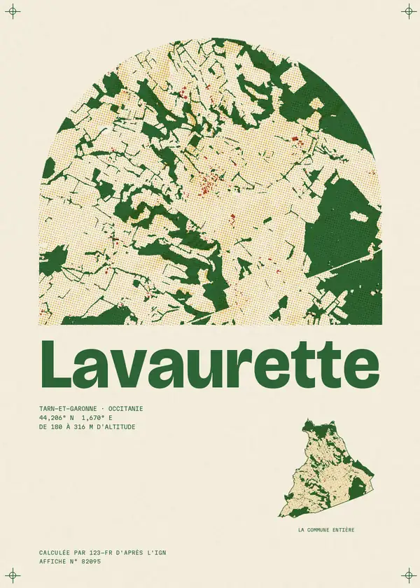Affiche de Lavaurette, calculée par 123-fr d'après l'IGN