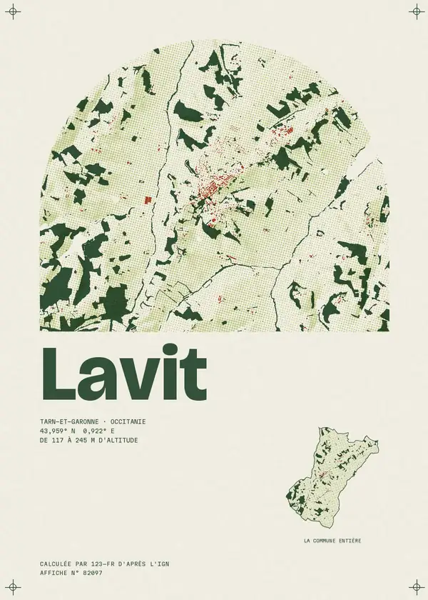 Affiche de Lavit, calculée par 123-fr d'après l'IGN