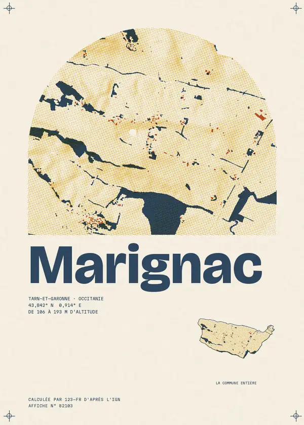 Affiche de Marignac, calculée par 123-fr d'après l'IGN